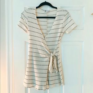 Ribbed Wrap Romper